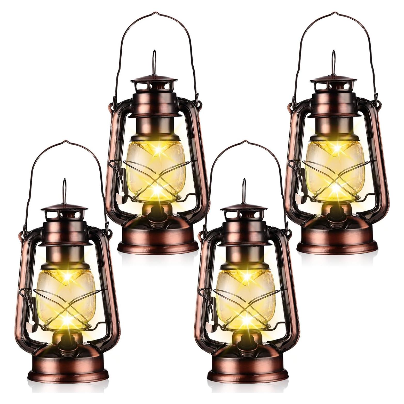 4 Faroles Vintage LED Riakrum Bronce 24.1 cm Luz Cálida