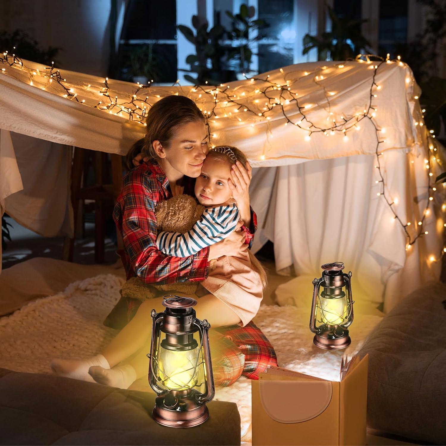 4 Faroles Vintage LED Riakrum Bronce 24.1 cm Luz Cálida