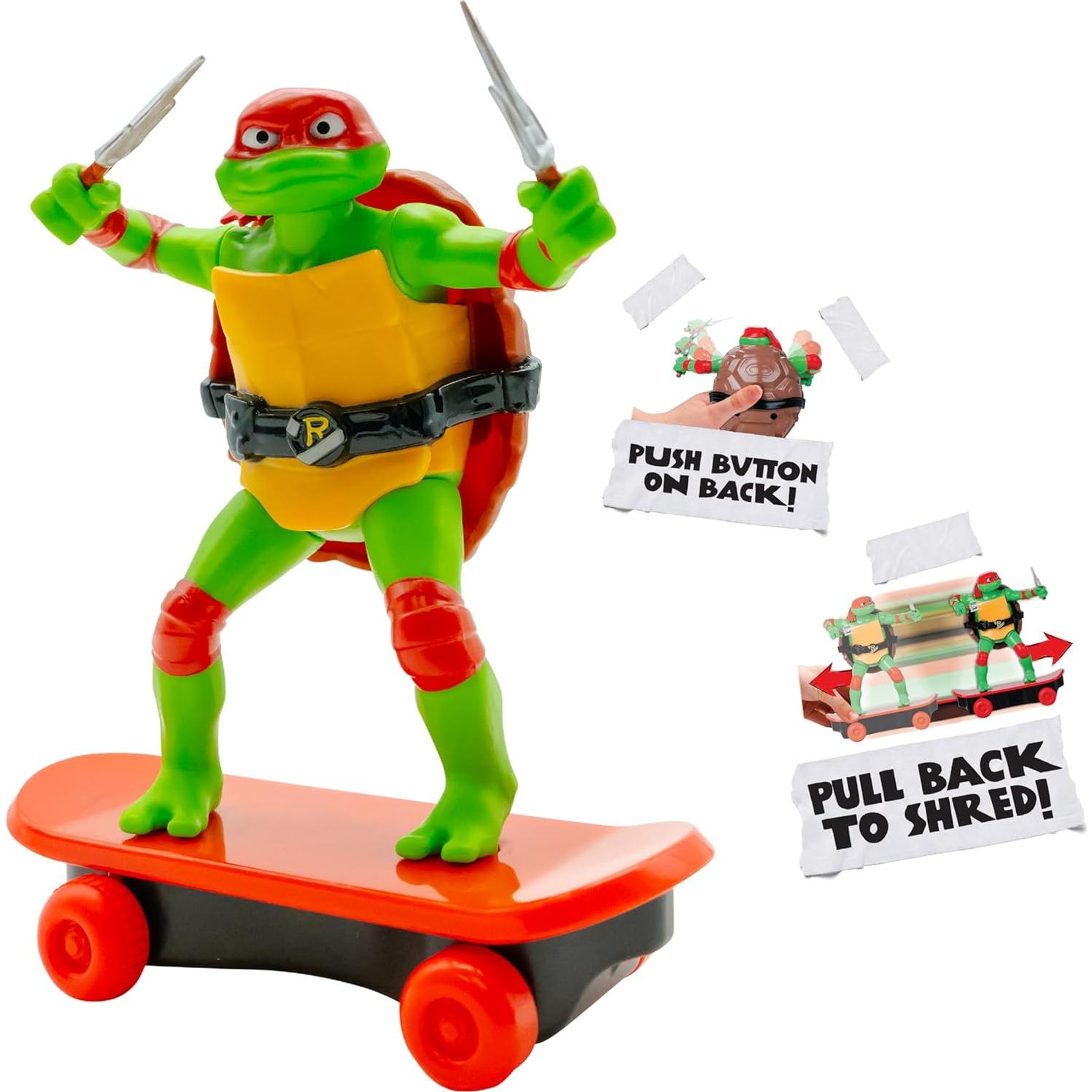 Juguete Patineta TMNT Raphael 12cm para Edades 3+