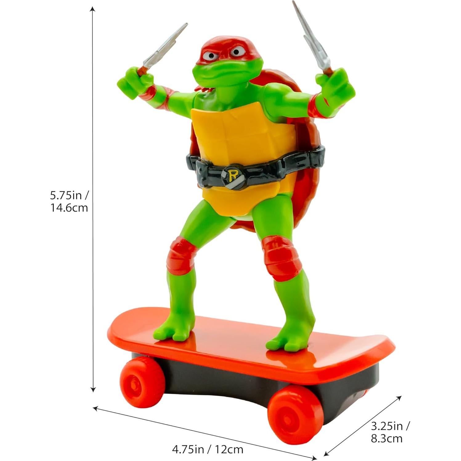 Juguete Patineta TMNT Raphael 12cm para Edades 3+