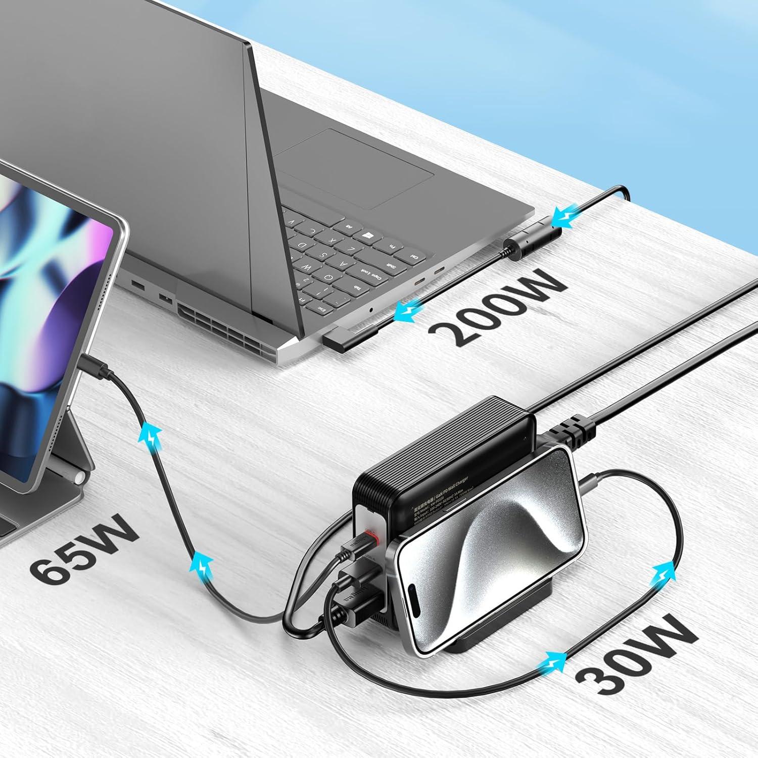 Cargador Razer Blade 330W GaN 3 Puertos USB-C y A