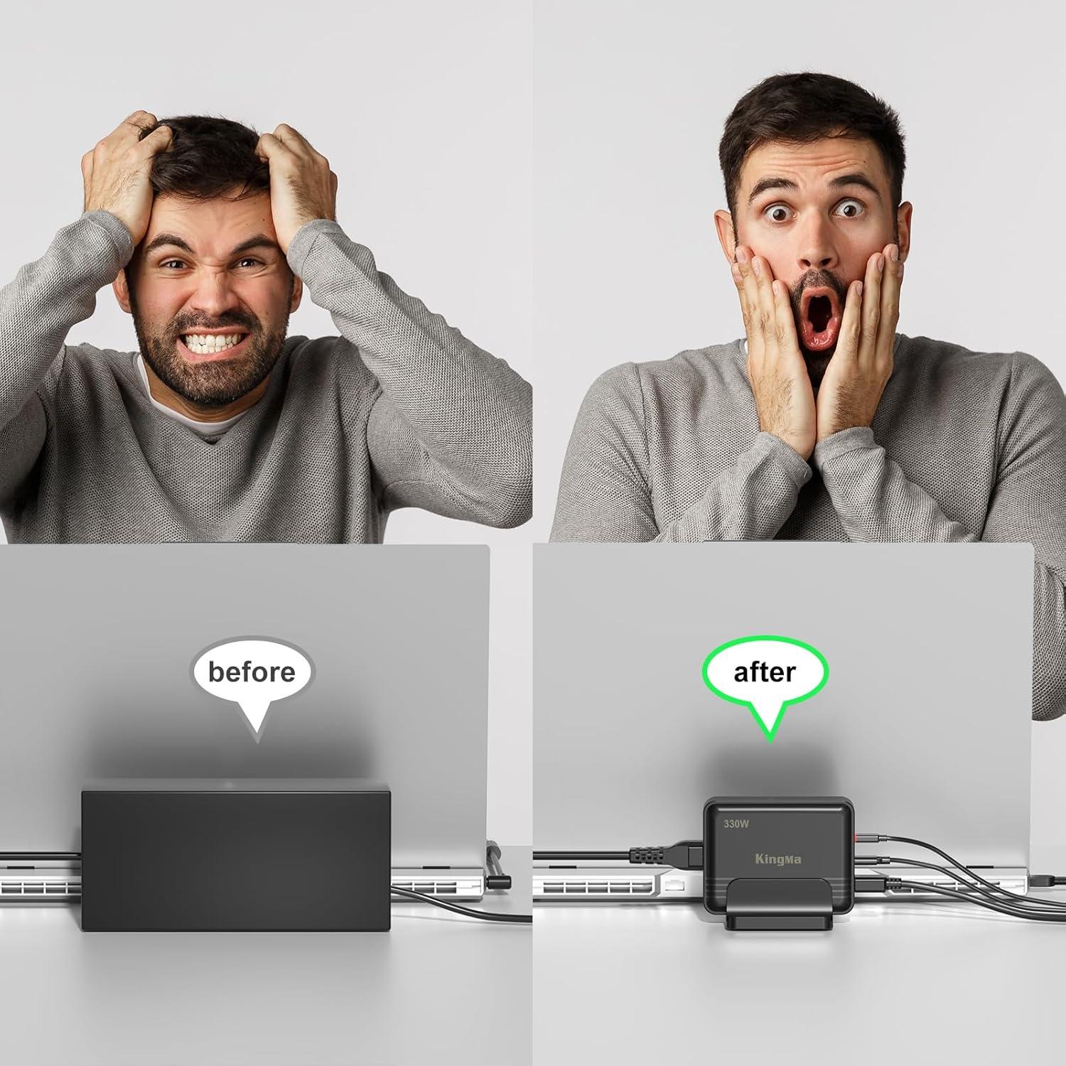 Cargador Razer Blade 330W GaN 3 Puertos USB-C y A