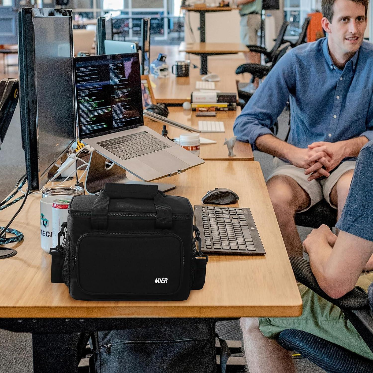 Caja de Almuerzo Aislada MIER 11L Negra para Trabajo y Picnic