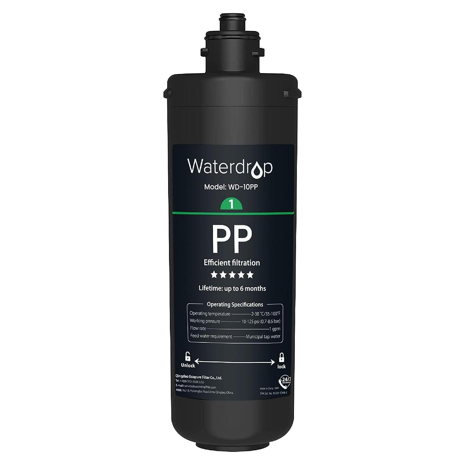 Filtro de agua bajo fregadero Waterdrop WD-10PP 3 etapas