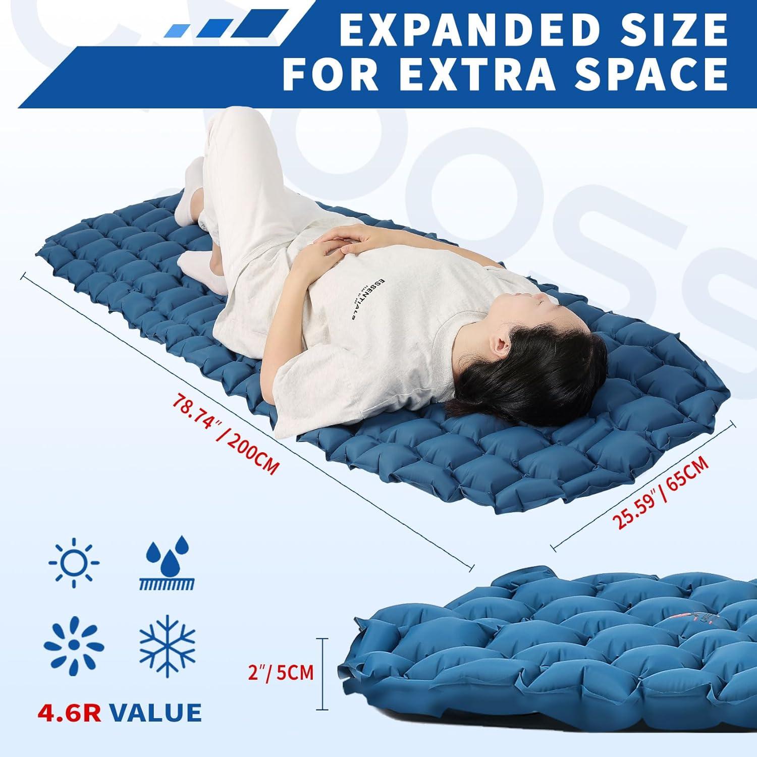 Colchoneta Inflable Camping Croosseoutdoors 2" Azul 200x65cm