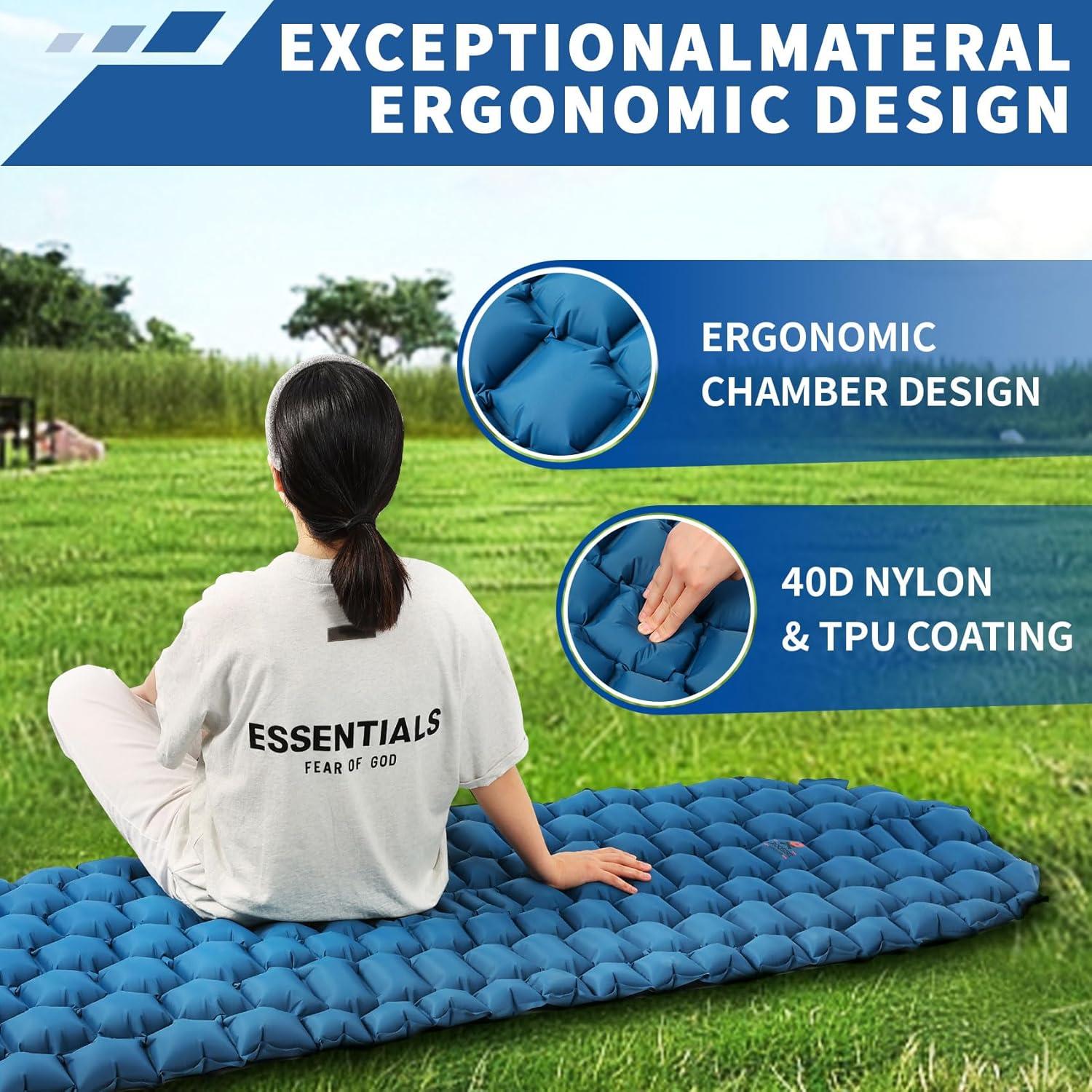 Colchoneta Inflable Camping Croosseoutdoors 2" Azul 200x65cm