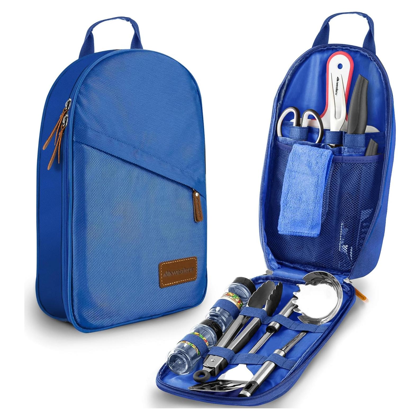Juego de Utensilios de Cocina para Camping Wealers 12 Piezas Azul