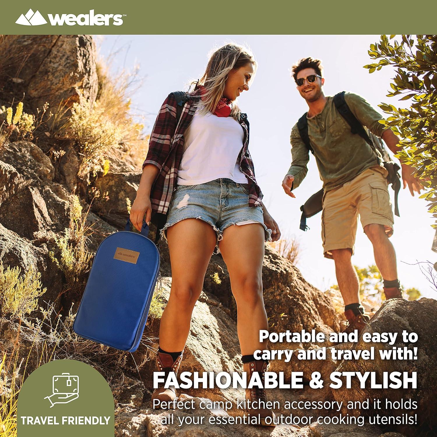 Juego de Utensilios de Cocina para Camping Wealers 12 Piezas Azul