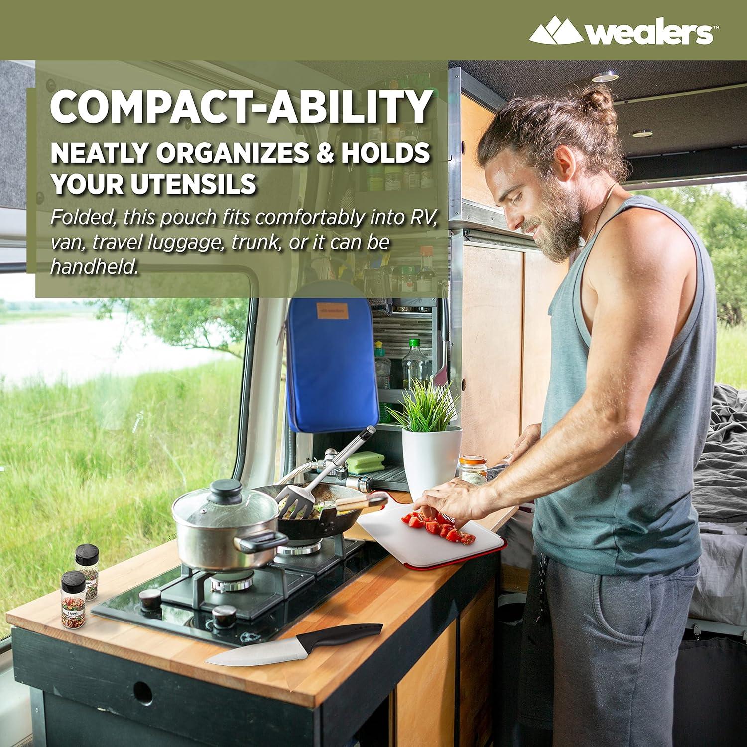 Juego de Utensilios de Cocina para Camping Wealers 12 Piezas Azul