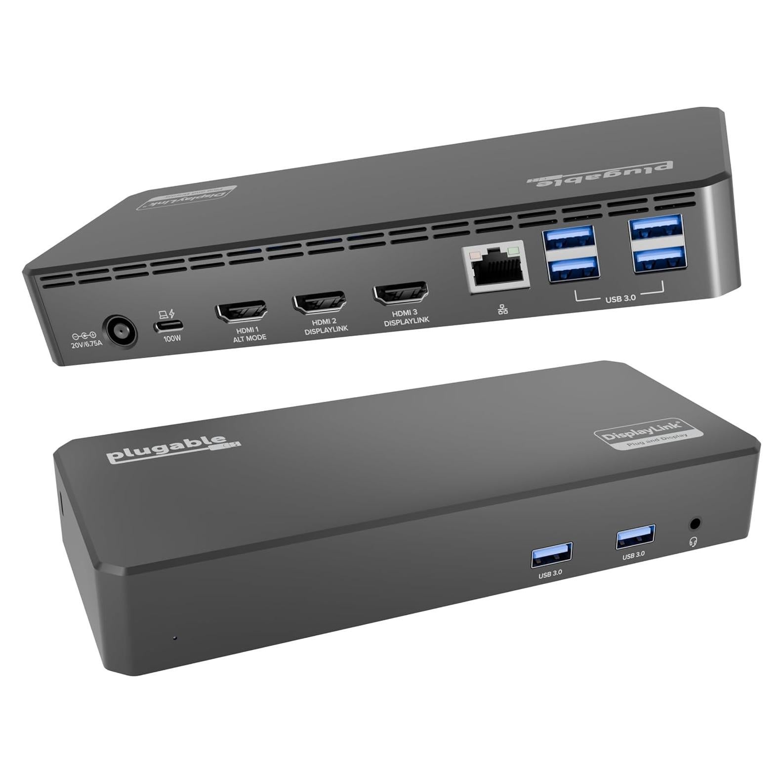 Estación de Acoplamiento USB-C Plugable UD-3900PDZ 12 en 1