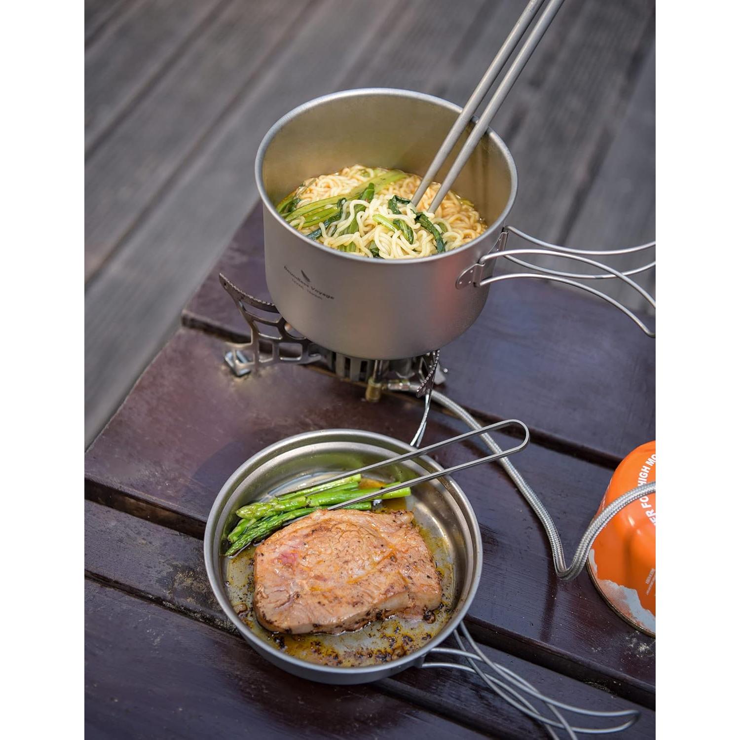 Juego de Olla y Sartén Titanio Boundless Voyage 1200ml y 500ml