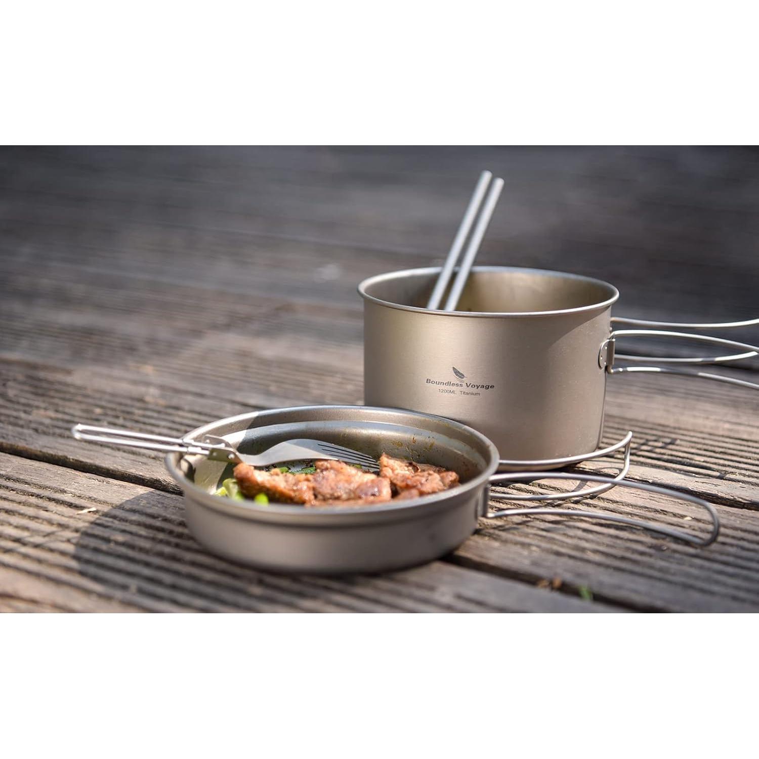 Juego de Olla y Sartén Titanio Boundless Voyage 1200ml y 500ml