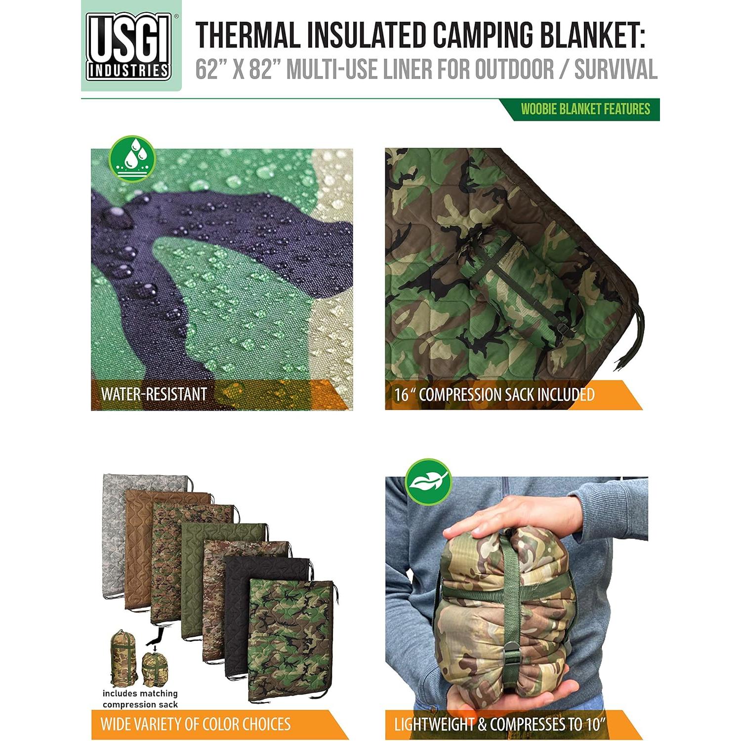 Poncho Militar Multiuso USGI Industries Camuflaje 157.5x208.3cm