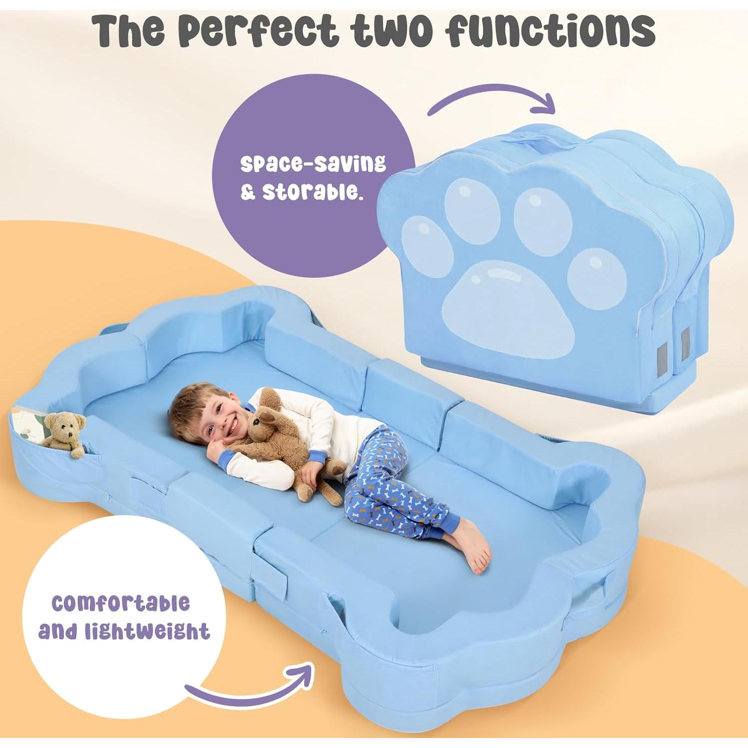 Cama de viaje portátil para niños VC-MSH-046-C azul 140x86 cm