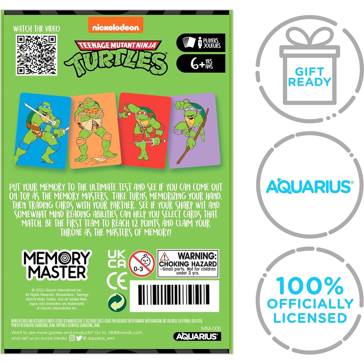 Juego de Cartas Memory Master TMNT AQUARIUS - 4 Jugadores