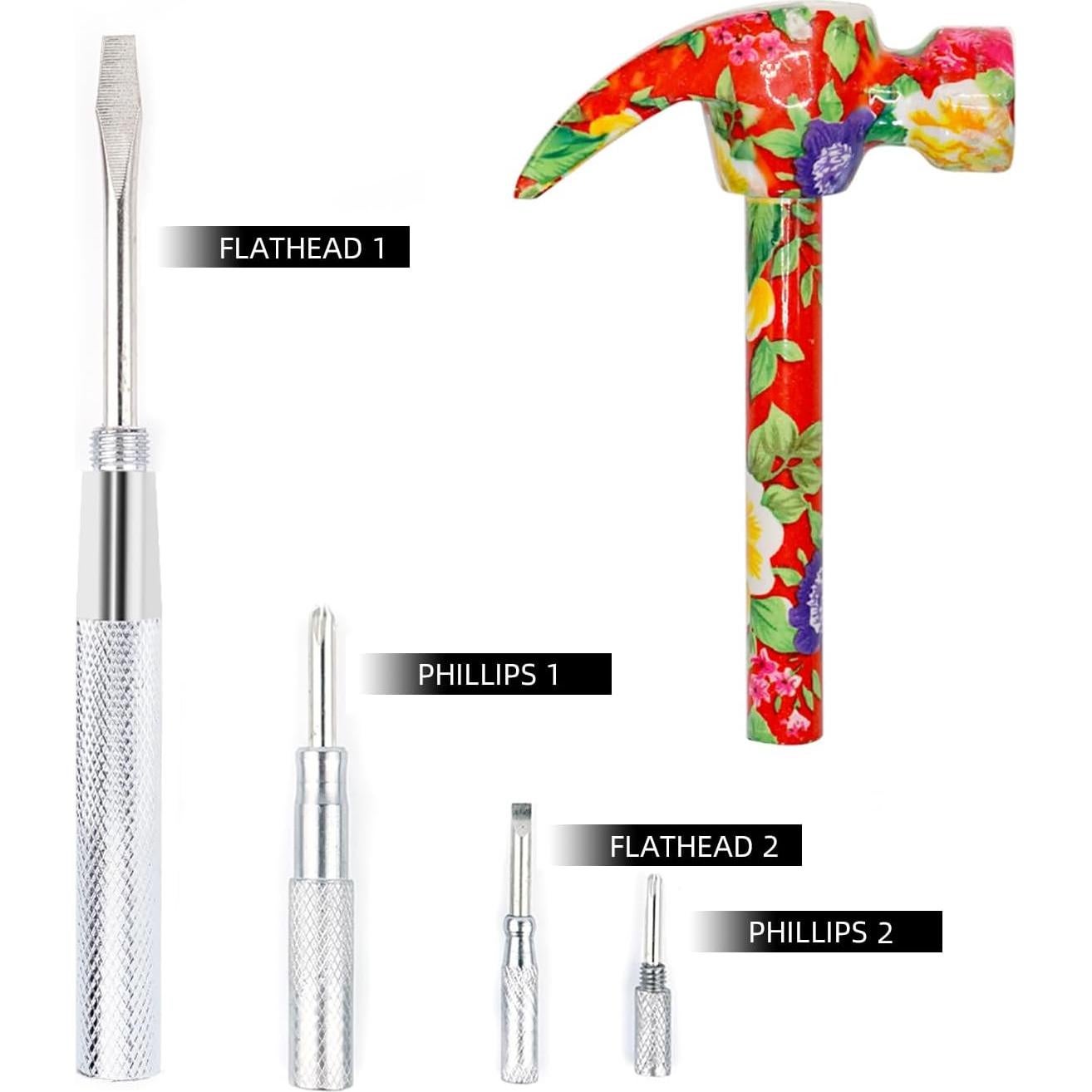 Martillo Floral Multifuncional YOUMI 6 en 1 Rojo Antideslizante