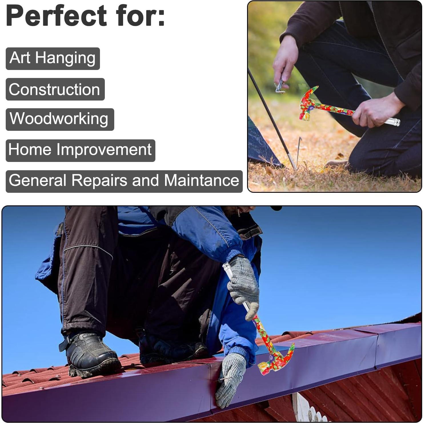 Martillo Floral Multifuncional YOUMI 6 en 1 Rojo Antideslizante