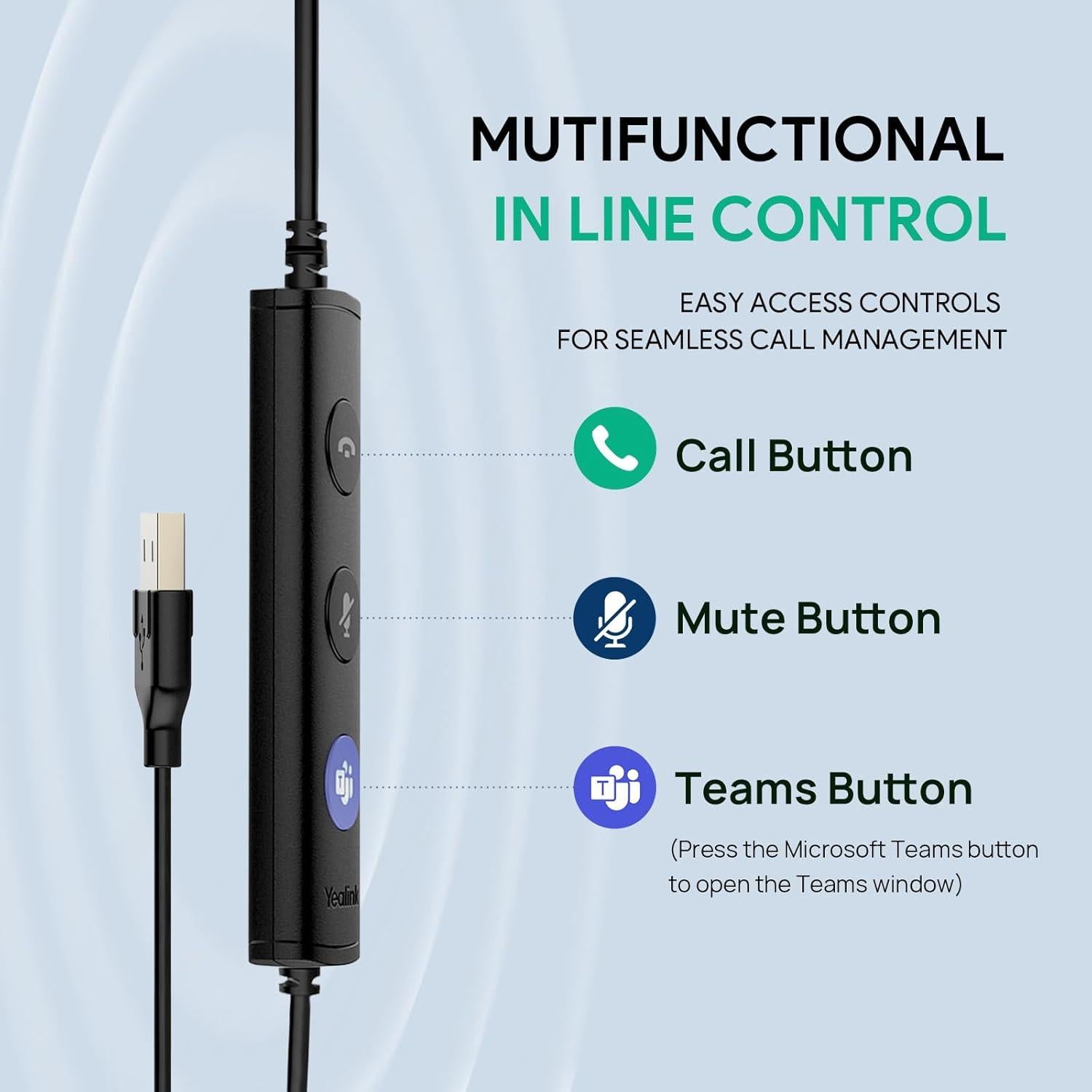 Auricular Yealink UH36 Mono USB con Cancelación de Ruido