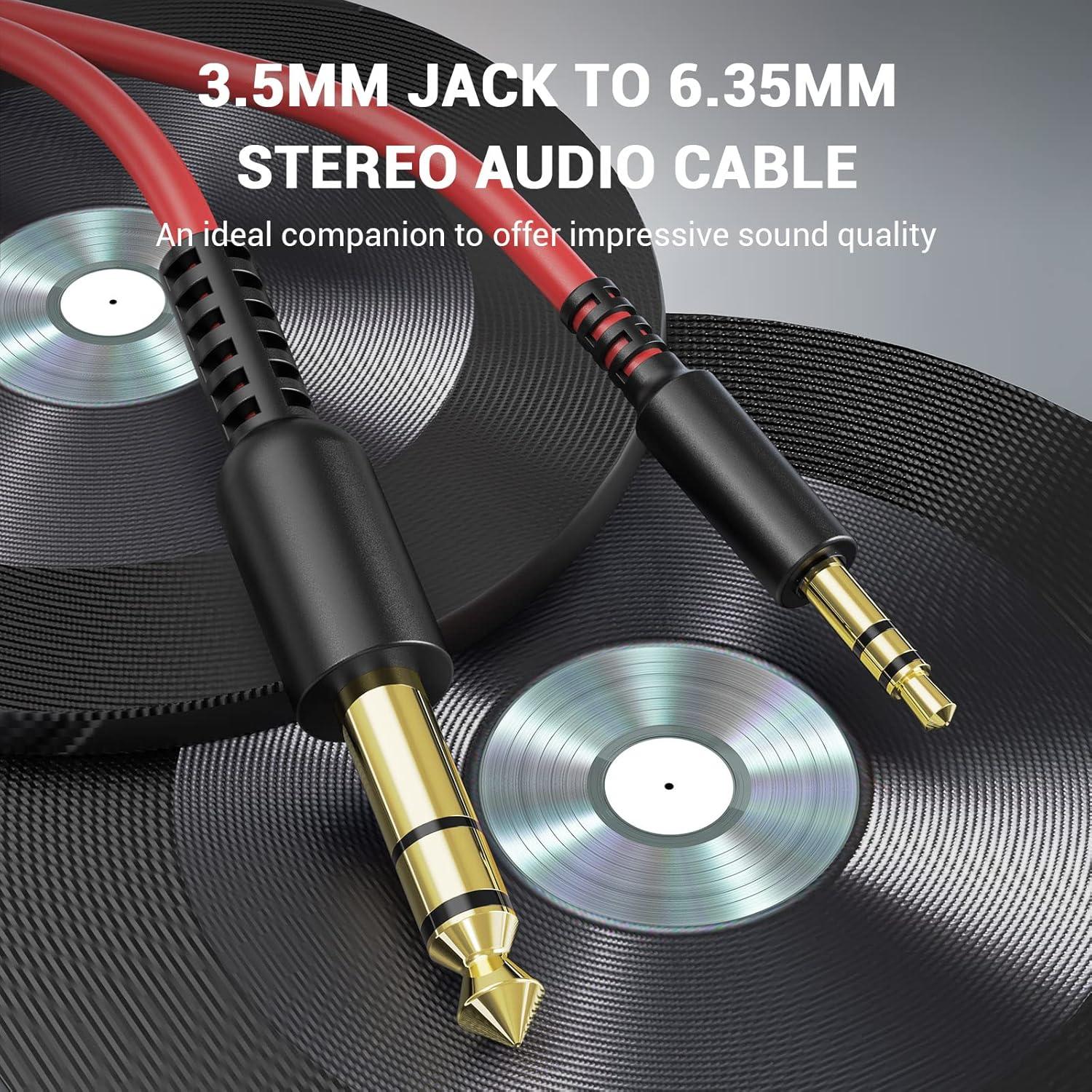 Adaptador Estéreo OneOdio 6.35mm a 3.5mm 2m - Rojo