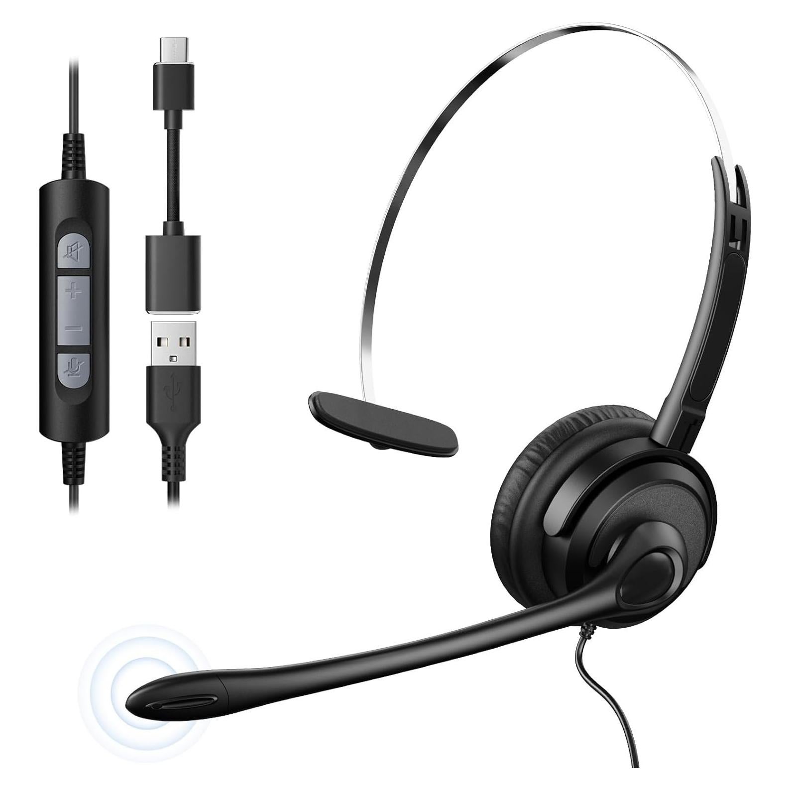 Auricular USB Voistek V9 con micrófono y cancelación de ruido