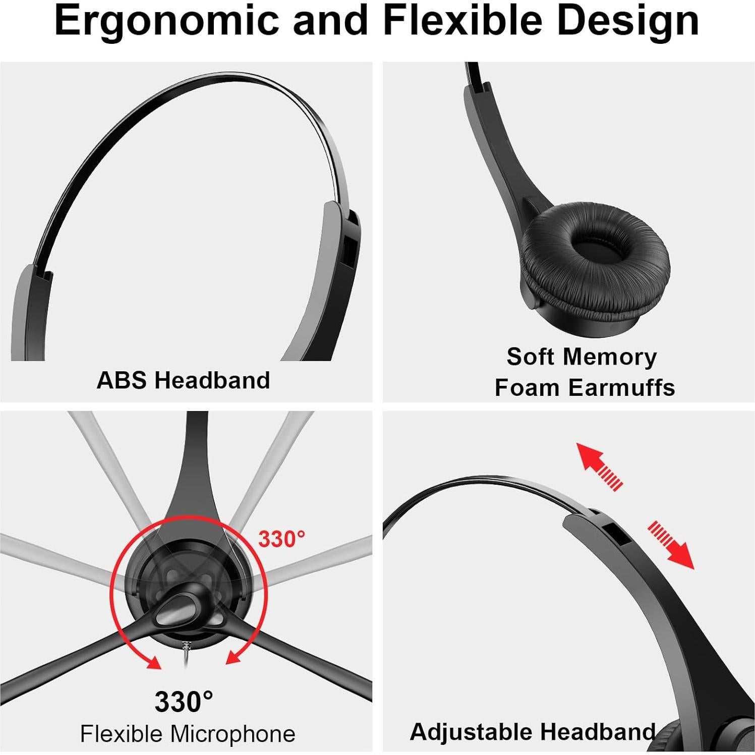 Auricular USB Voistek V9 con micrófono y cancelación de ruido