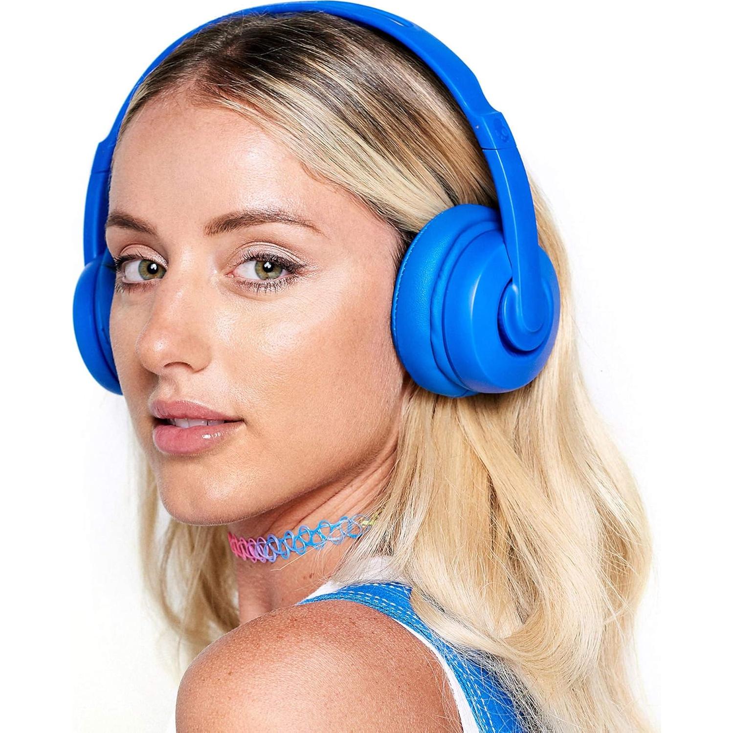 Skullcandy Cassette Wireless On-Ear Headphones, Up to 22 Hours Battery, Foldable Lightweight Design, Backup 3.5mm AUX Cable Included, Microphone for iPhone Android - Black