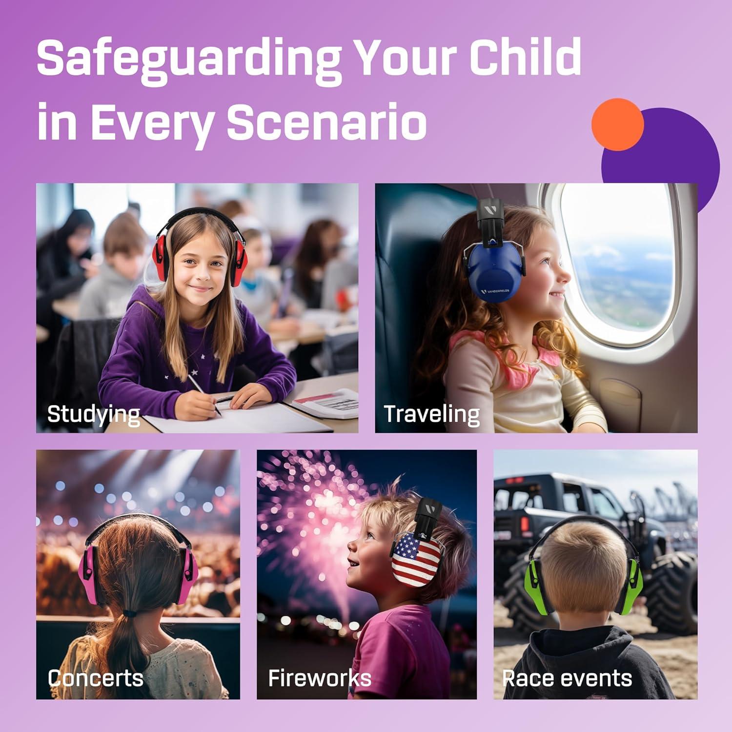 Auriculares Canceladores de Ruido Vanderfields para Niños - Protección Auditiva Ajustable
