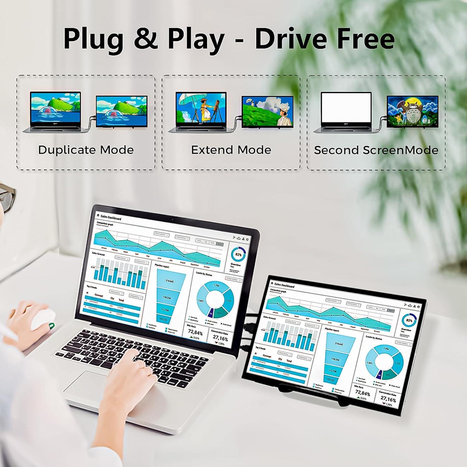 Monitor Táctil 10.1" HAMTYSAN HDMI 1024x600 IPS Portátil