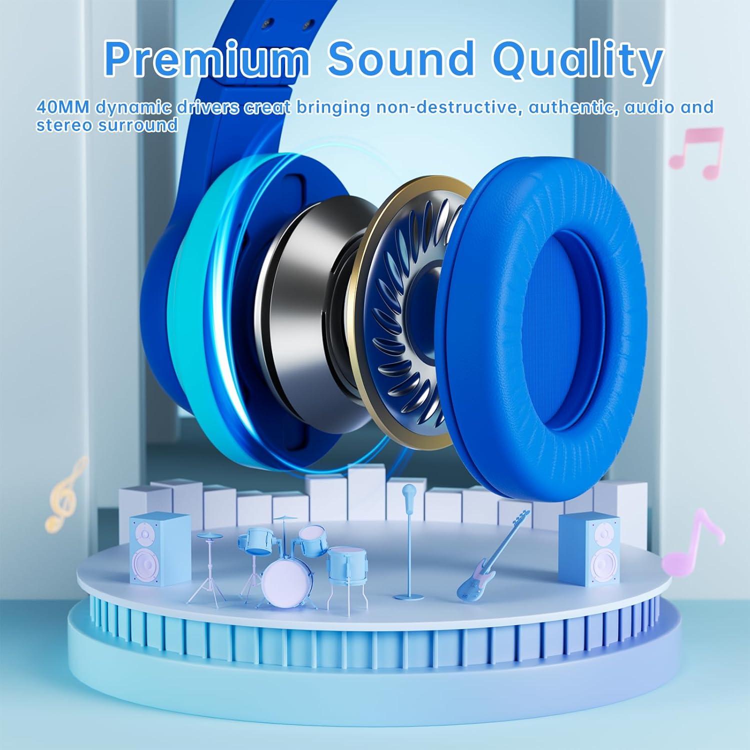 Auriculares con Cable USB-C Candy Bila BH03 para Niños Azul