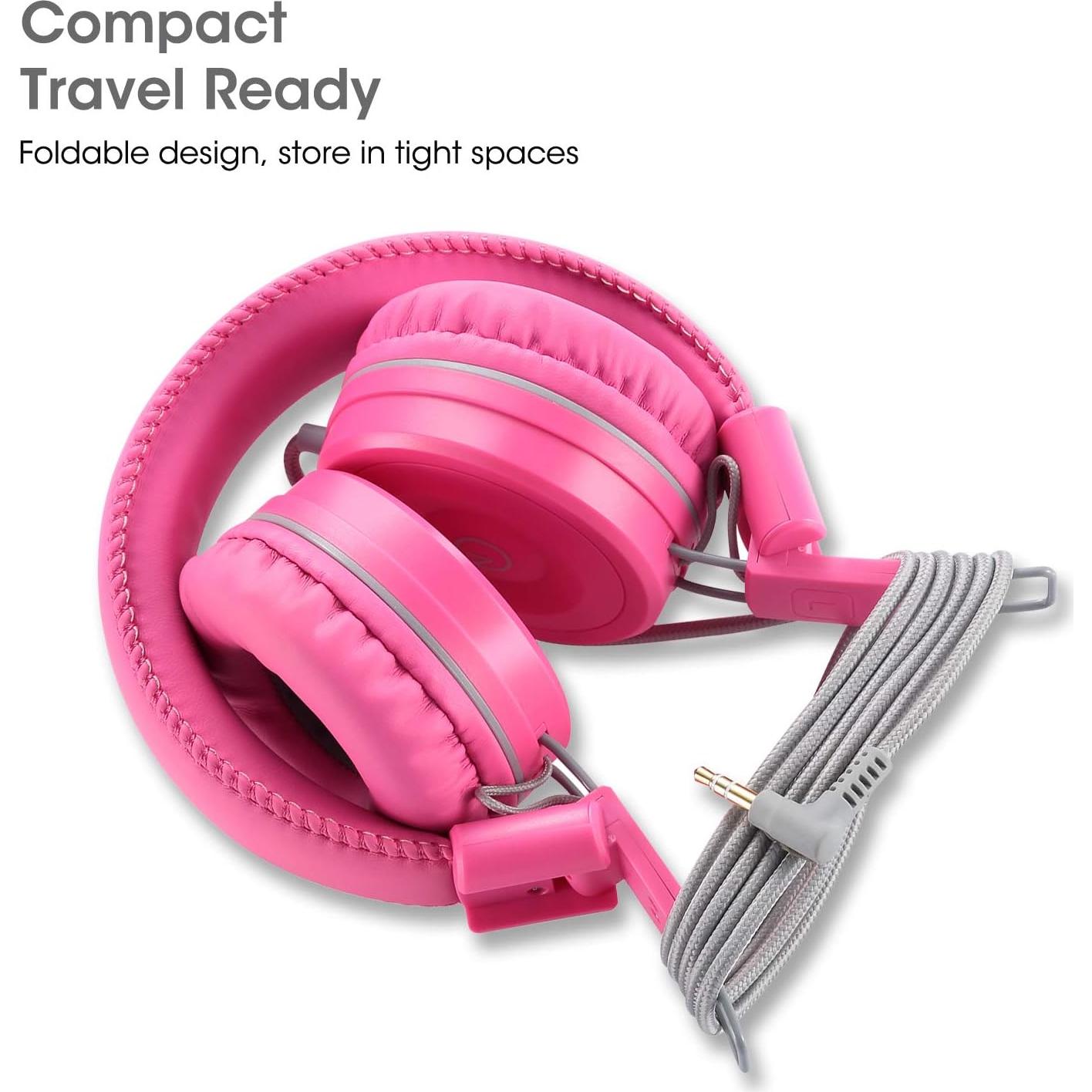 Auriculares Plegables Noot K22 Rosa Flamingo 1.52m 3.5mm