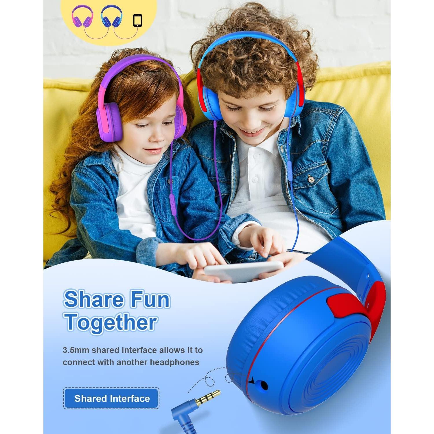 Auriculares con Cable ELECDER S8 para Niños 85dB/94dB Azul