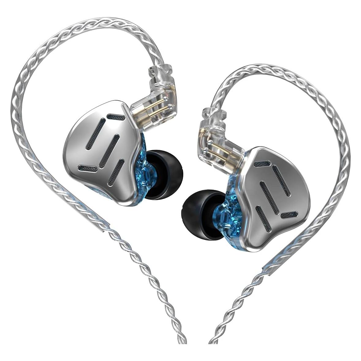 Auriculares In Ear KZ ZAX 7BA+1DD HiFi Plata 27g