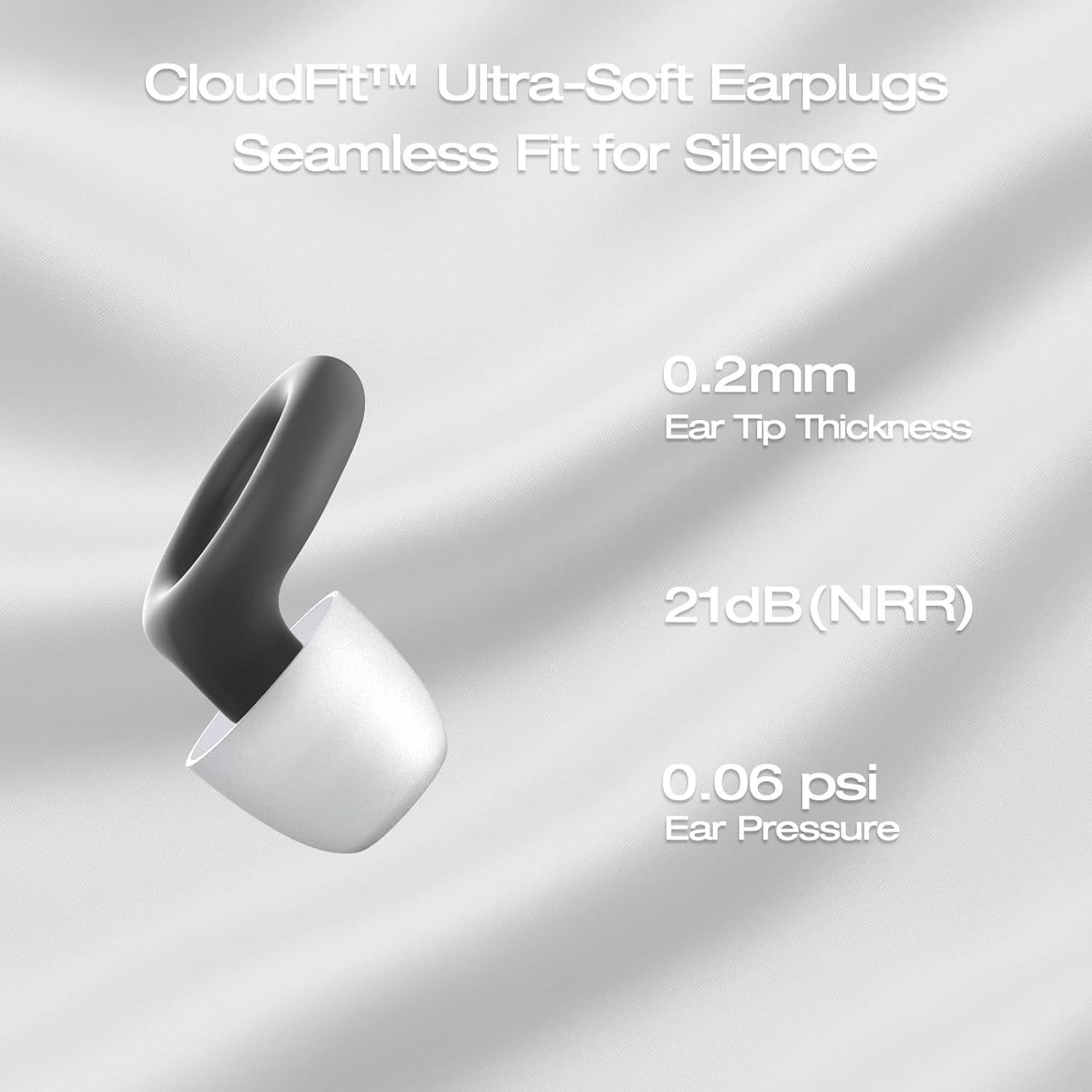 Tapones para oídos Soundary Sleep - Silicona Ultra Suave, 26dB SNR