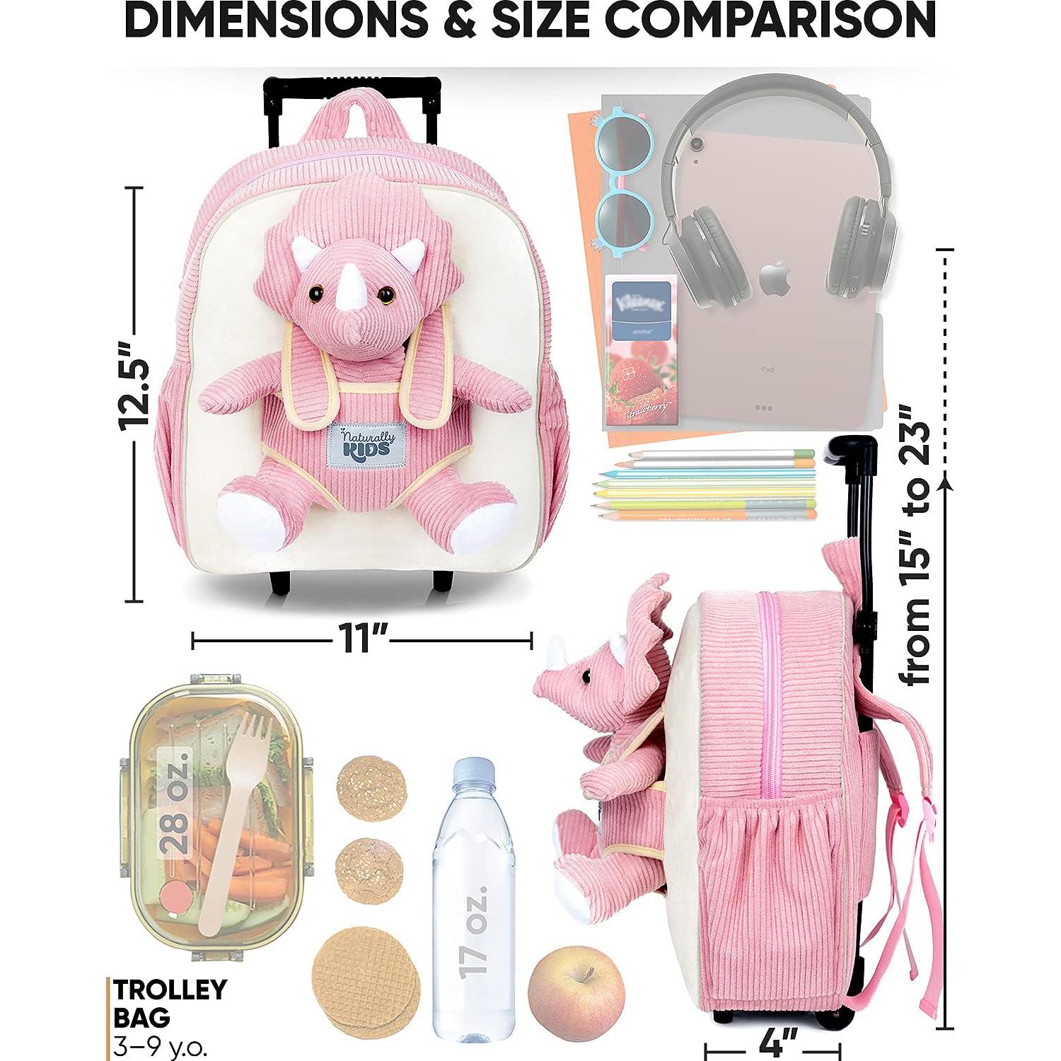 Mochila Rodante Dinosaurio Triceratops Naturally KIDS 31.75x27.94cm