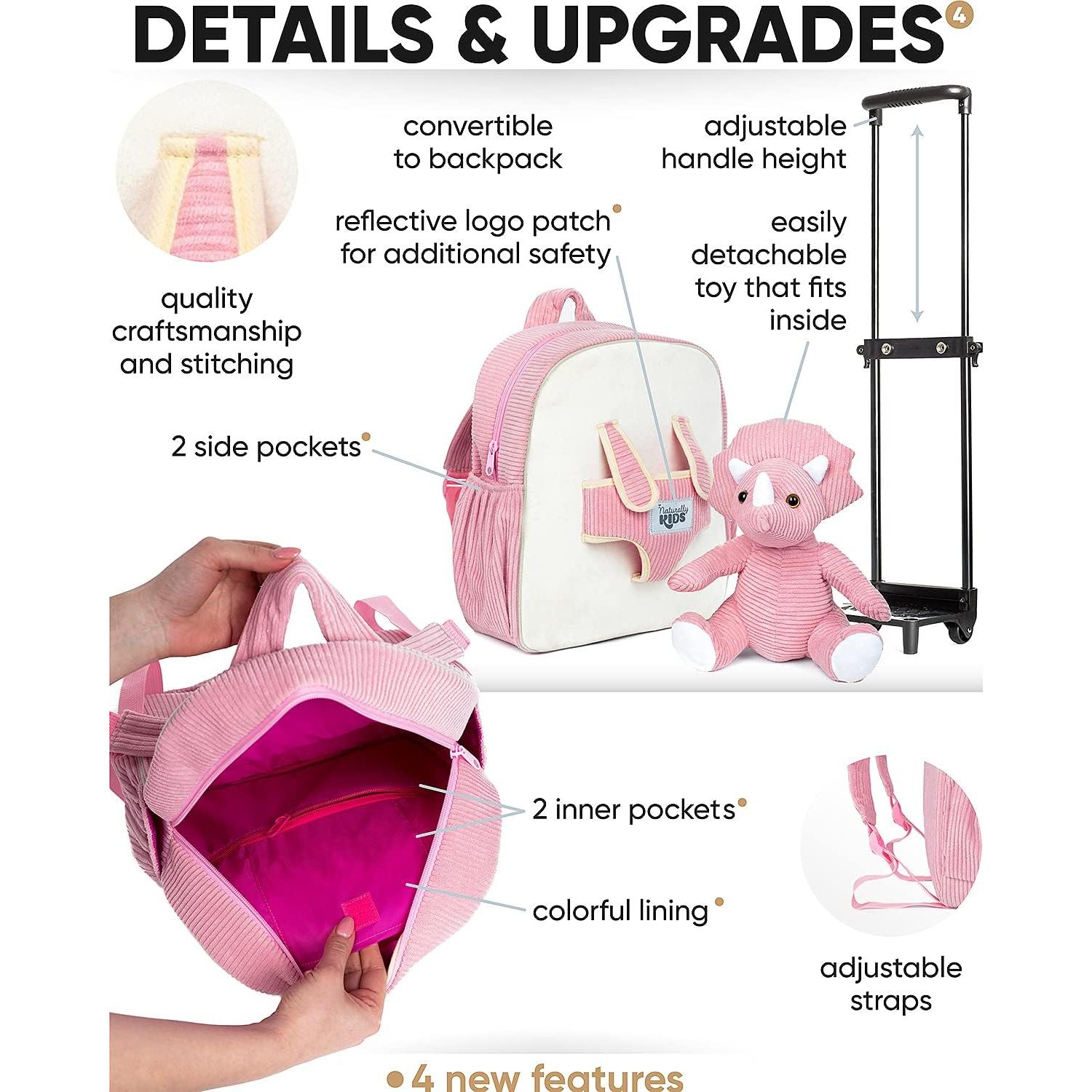 Mochila Rodante Dinosaurio Triceratops Naturally KIDS 31.75x27.94cm