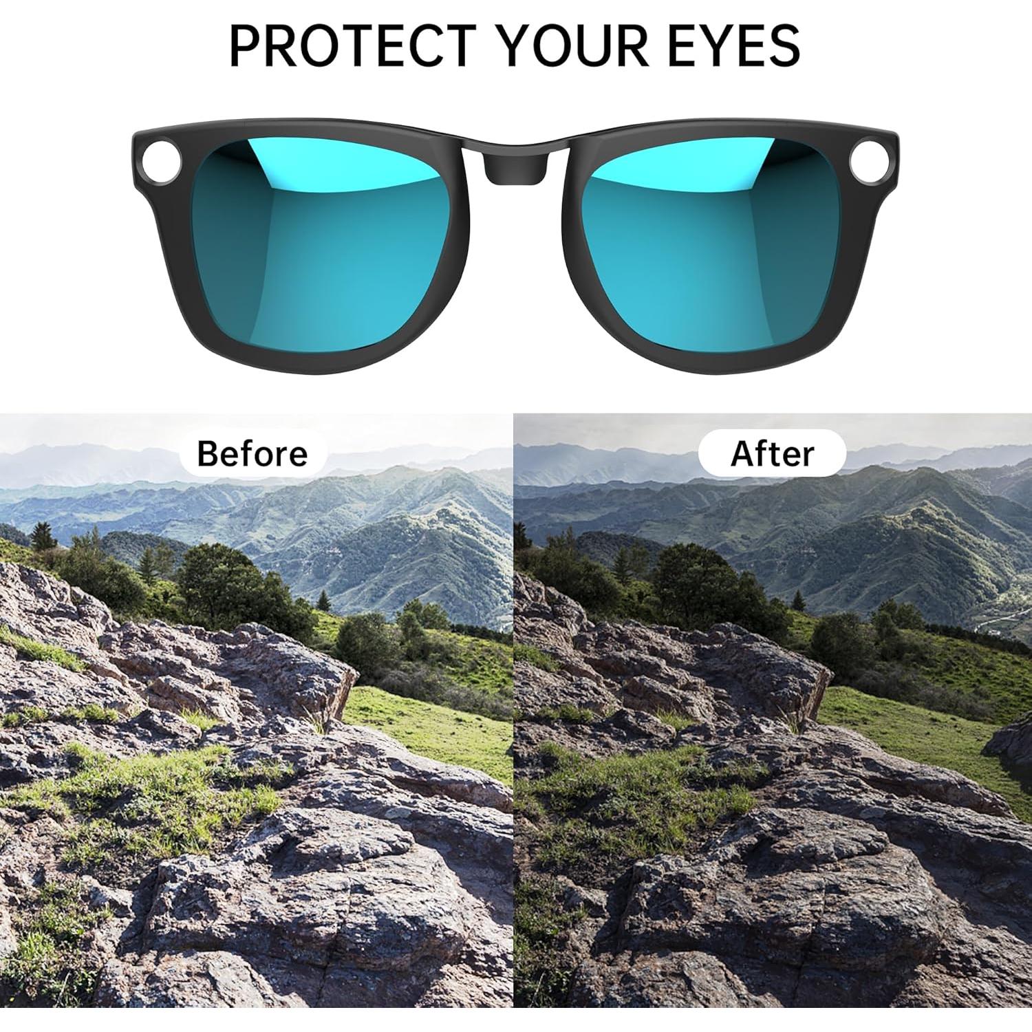 4 Piezas Clip Polarizado HiBloks para Ray-Ban Meta Wayfarer M