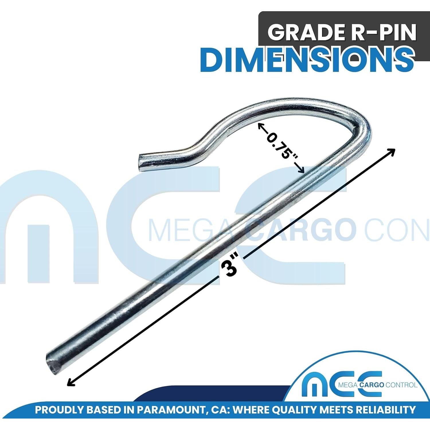 Sujetador R-Pin Galvanizado 4 Pcs 7.6 cm para Carpa Tie 4 Safe