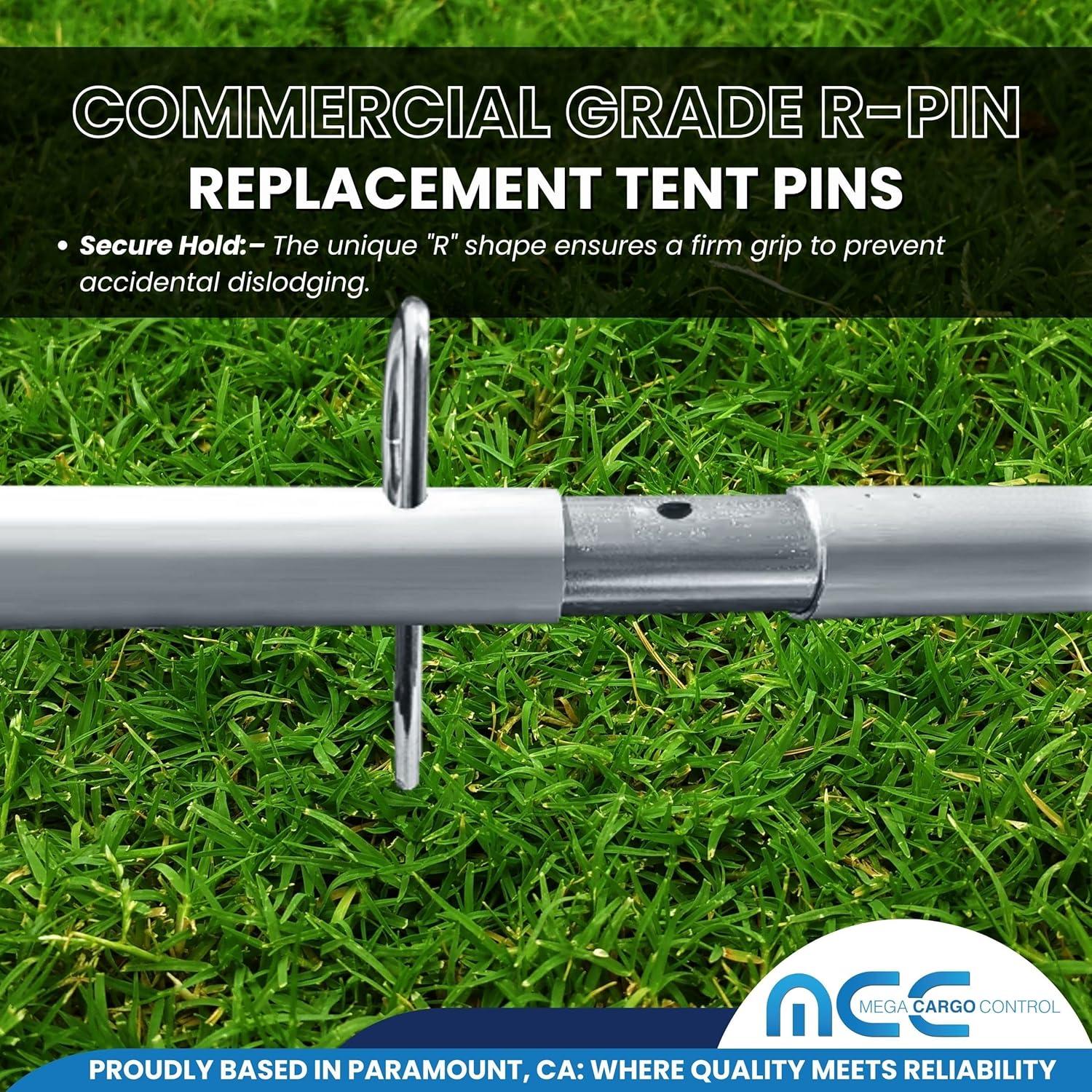 Sujetador R-Pin Galvanizado 4 Pcs 7.6 cm para Carpa Tie 4 Safe