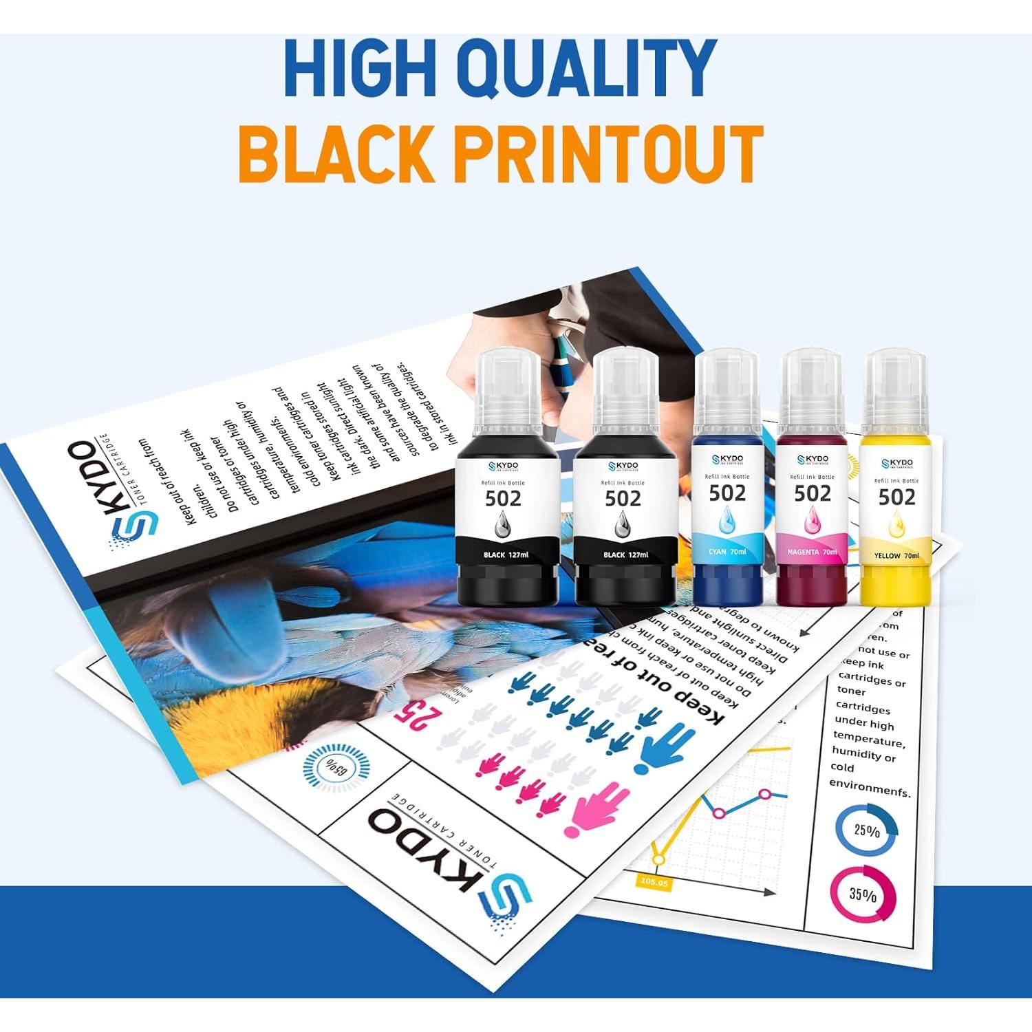 Botellas de Recarga de Tinta Compatible Skydo 502 - Paquete de 5