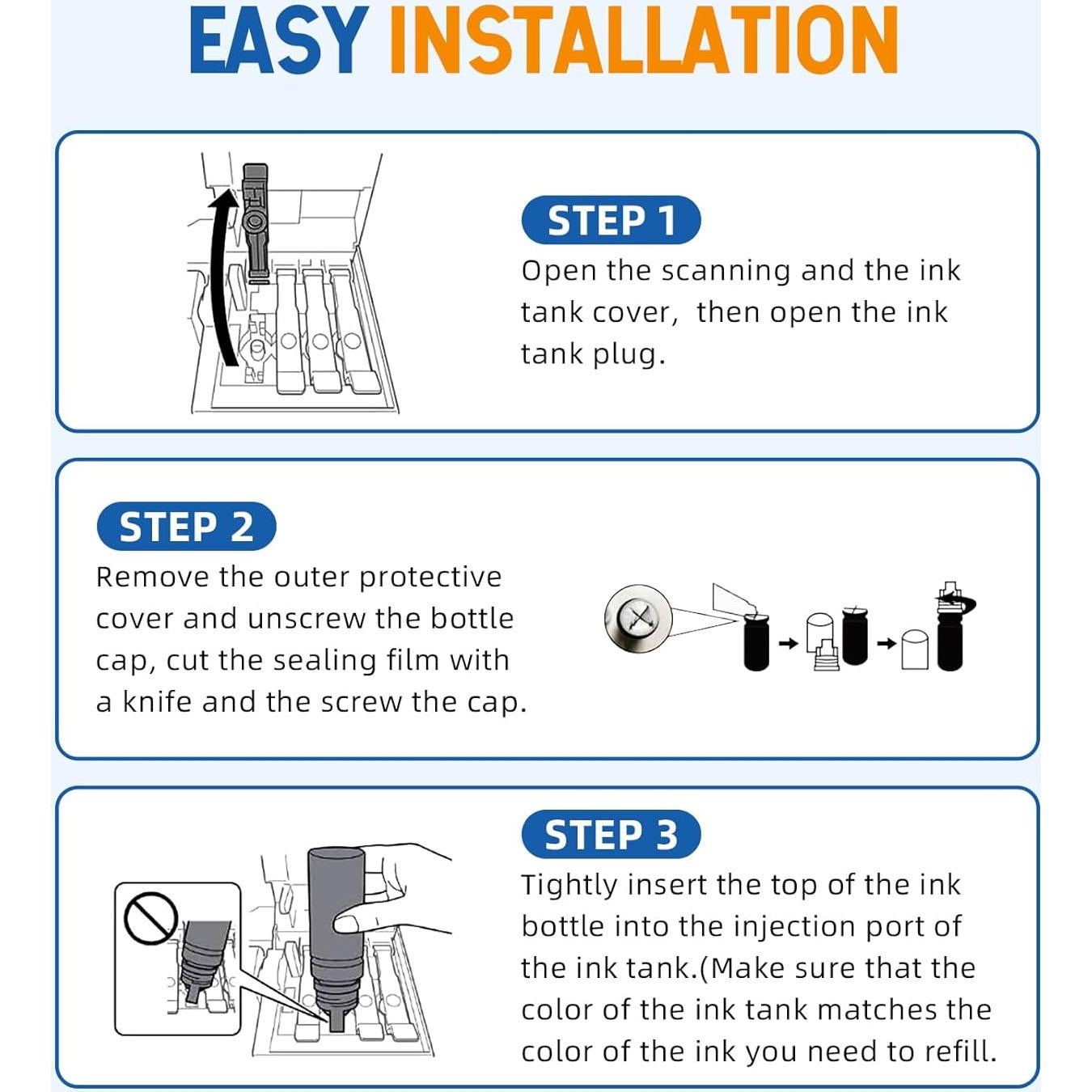Botellas de Recarga de Tinta Compatible Skydo 502 - Paquete de 5