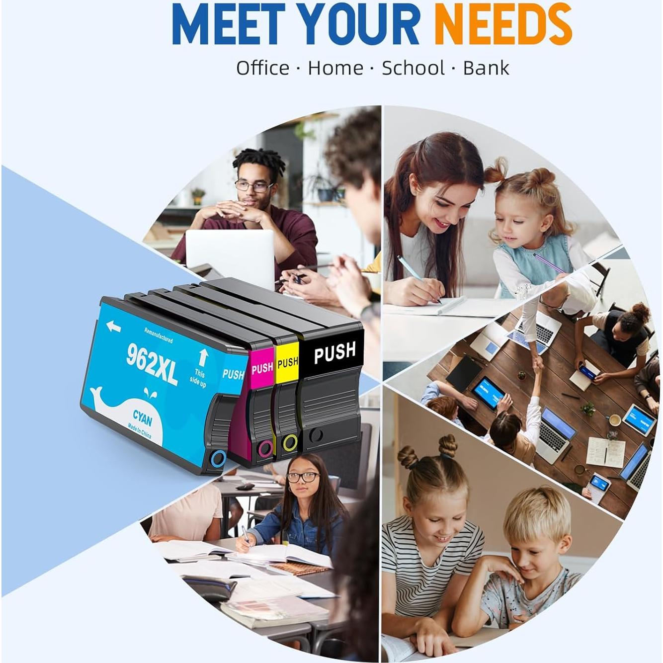 Cartuchos de Tinta 962XL Skydo Compatible HP - Paquete de 4