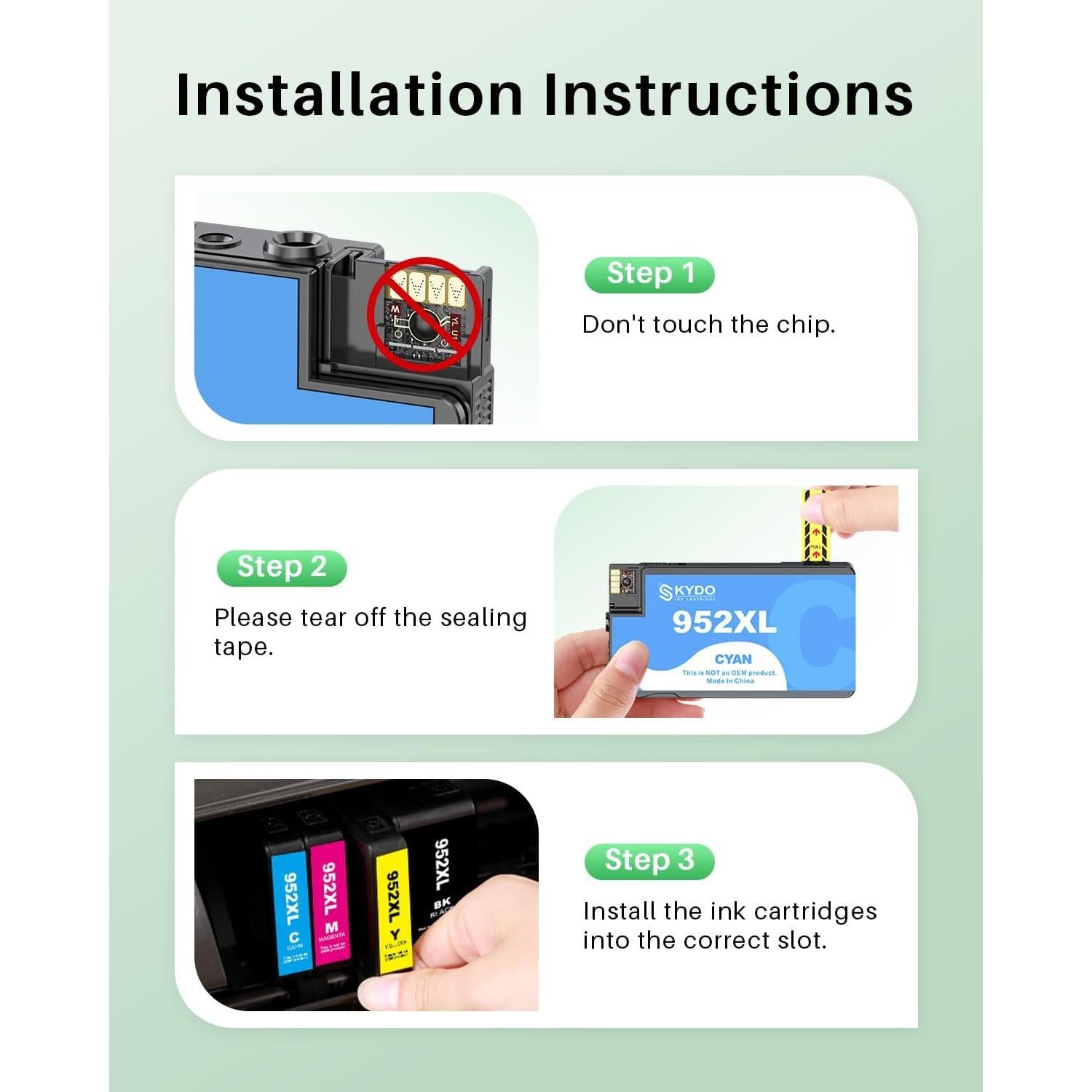 Cartuchos de Tinta Compatible Skydo 952XL - 4 Pack (Negro, Cian, Magenta, Amarillo)