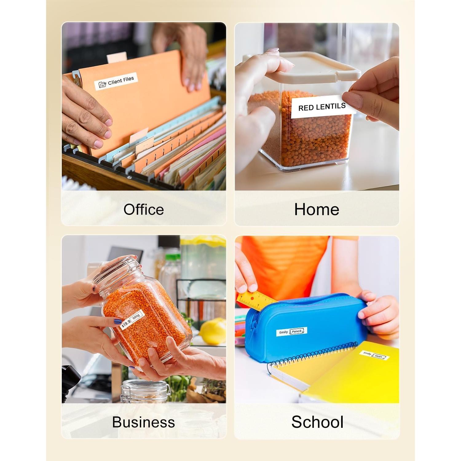 Cinta de Etiquetas COLORTY TZe-231 12mm Negro sobre Blanco - 20 Unidades