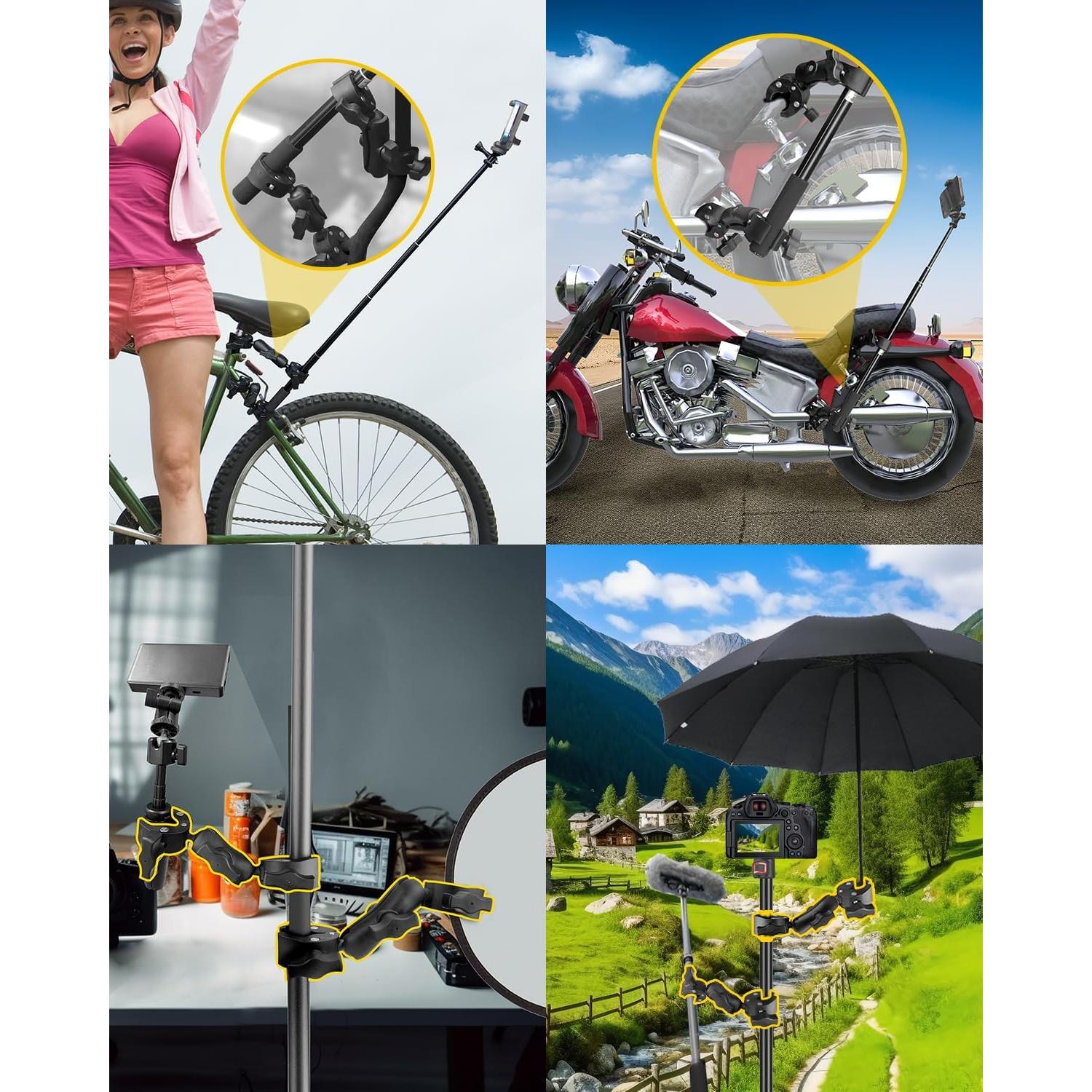 Soporte Doble Super Clamp JEBUTU 18.5cm y 22.5cm Ajustable