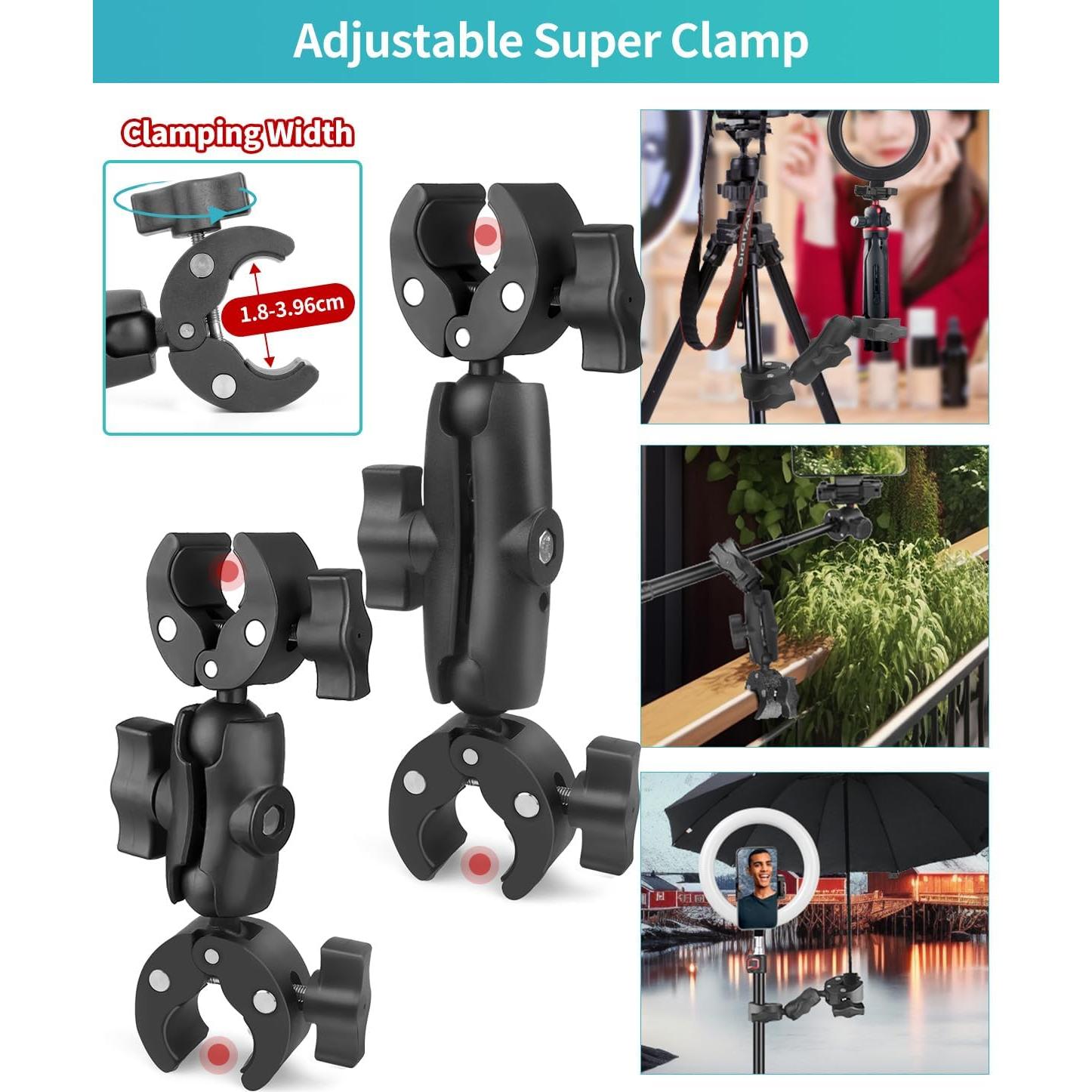 Soporte Doble Super Clamp JEBUTU 18.5cm y 22.5cm Ajustable