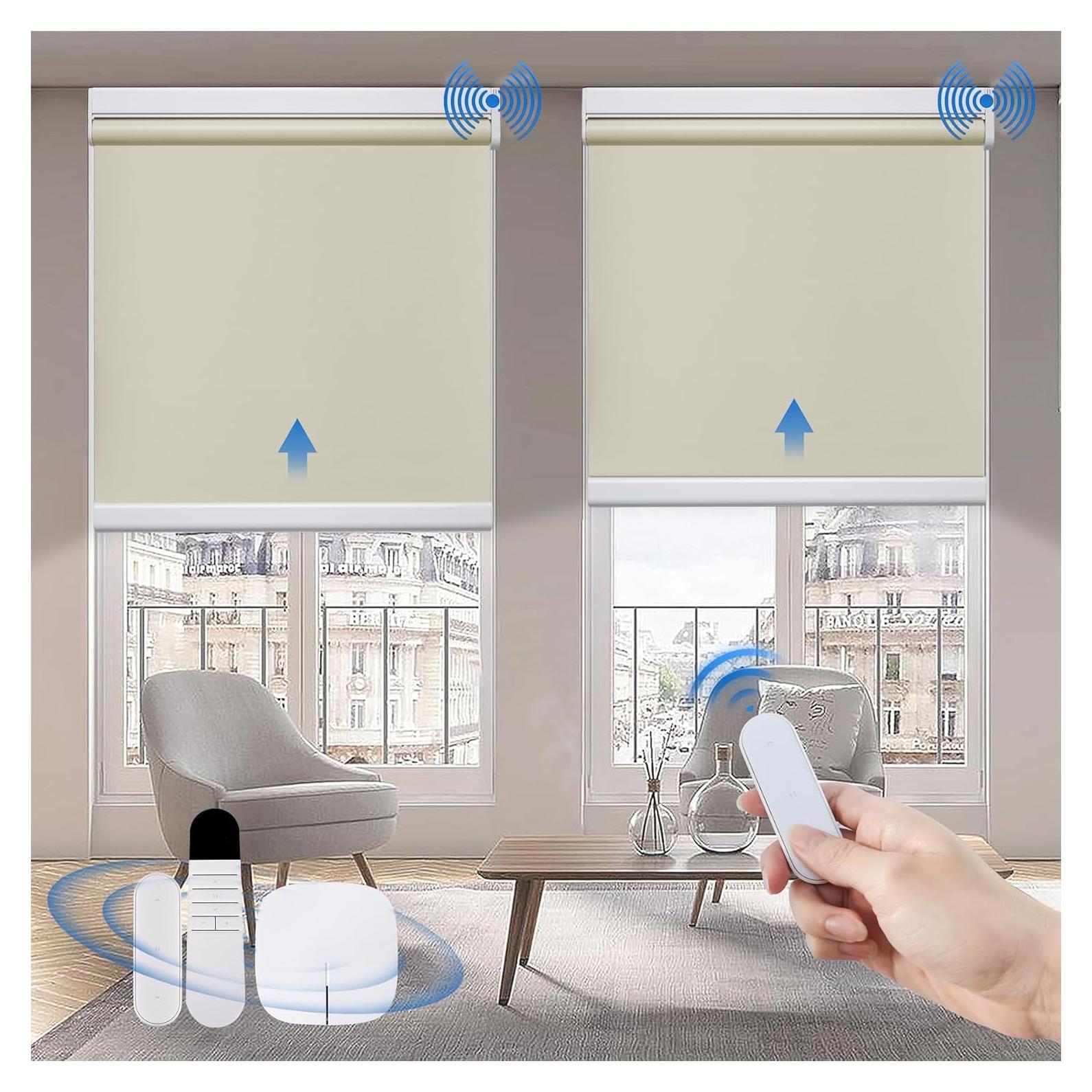 Persianas Motorizadas Grandekor 89x183 cm Opacas Sin Cuerda