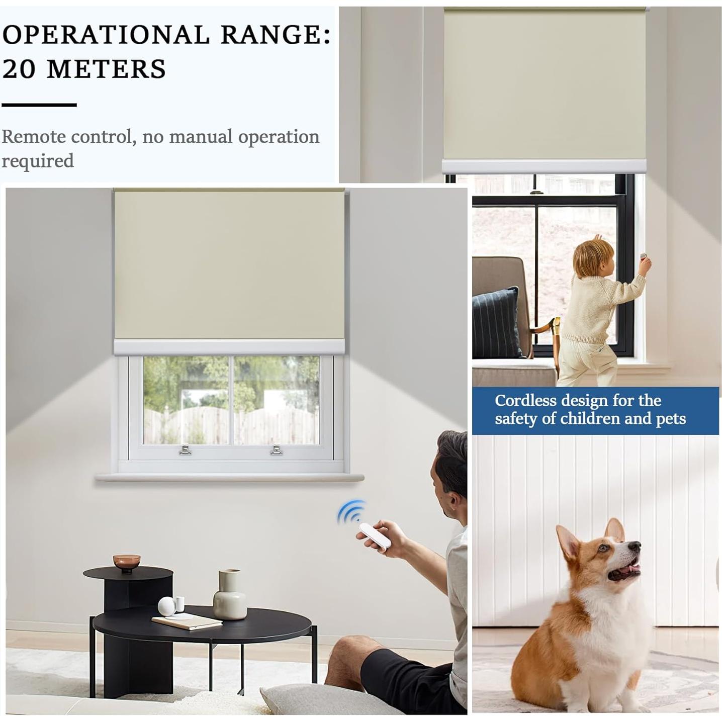 Persianas Motorizadas Grandekor 89x183 cm Opacas Sin Cuerda