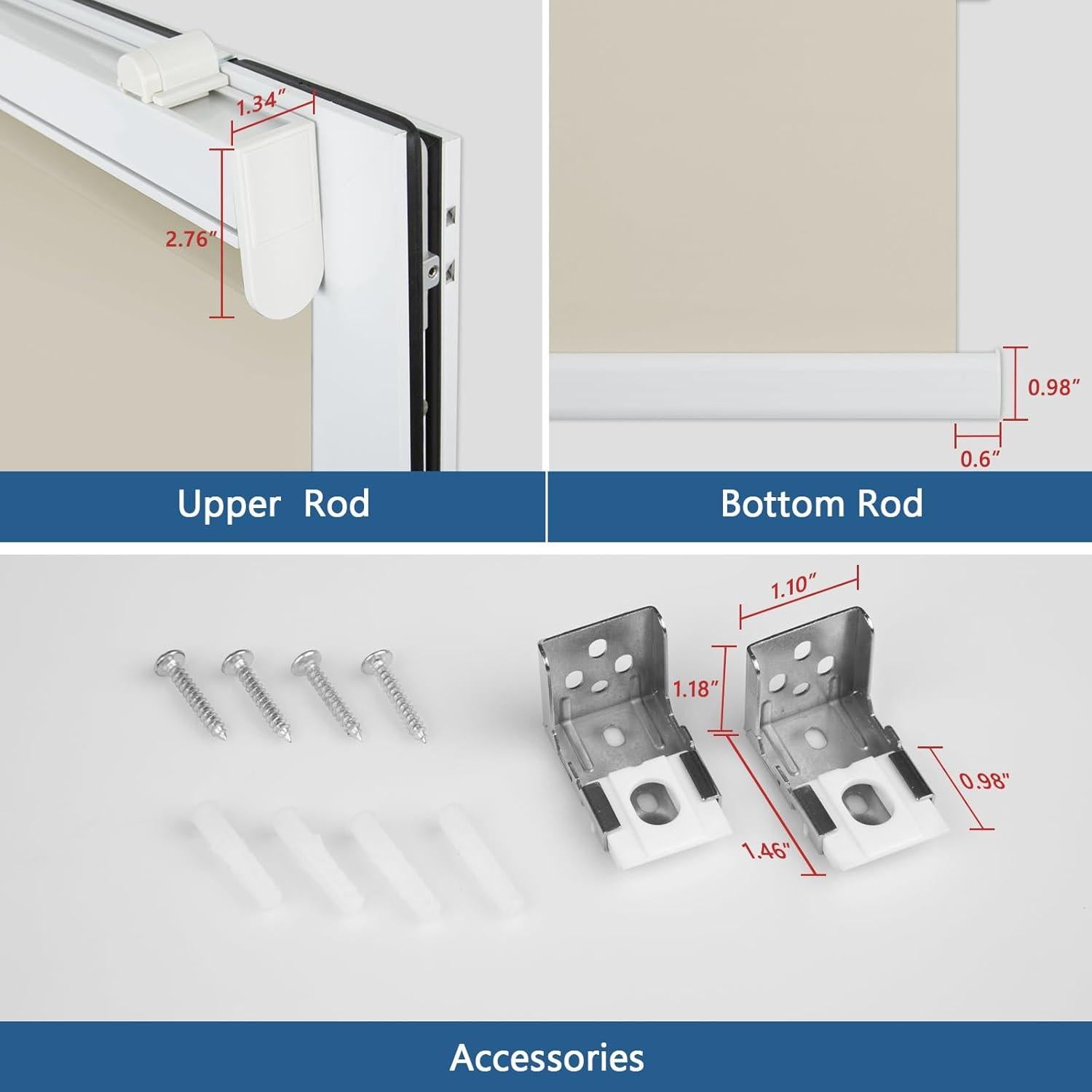 Persianas Motorizadas Grandekor 89x183 cm Opacas Sin Cuerda