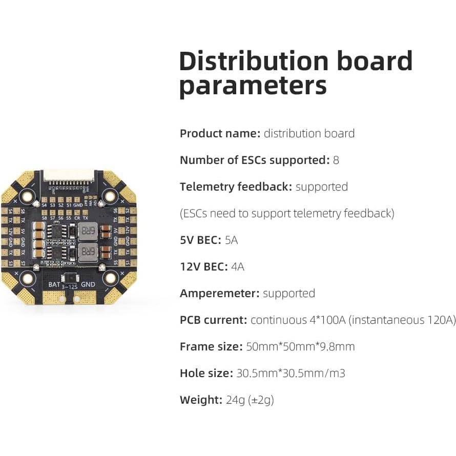 Tablero de Distribución HGLRC 12S para ESC 90A BLheli32