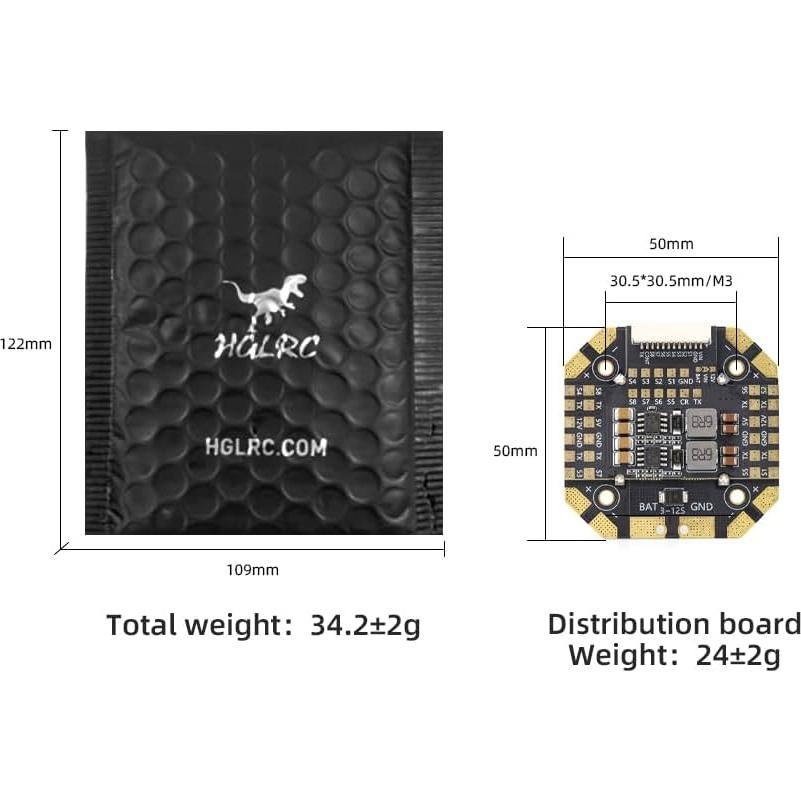 Tablero de Distribución HGLRC 12S para ESC 90A BLheli32